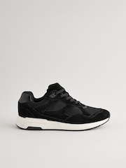 Black Leather Runner Trainers - Image 3 of 6