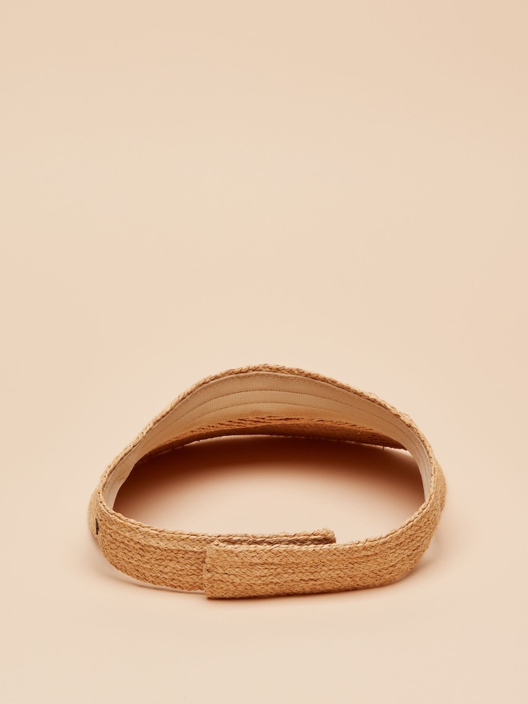 Joules Sunray Neutral Packable Adjustable Raffia Visor - Image 6 of 8