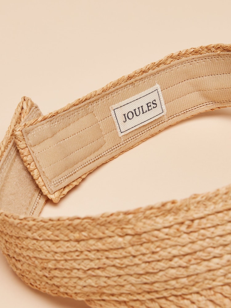 Joules Sunray Neutral Packable Adjustable Raffia Visor - Image 7 of 8