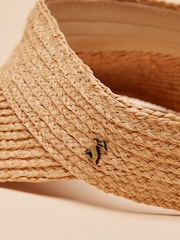 Joules Sunray Neutral Packable Adjustable Raffia Visor - Image 8 of 8