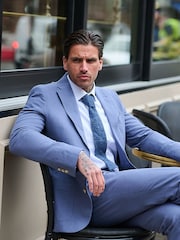 Blauw - Harry Brown versierde maatgesneden blazer van katoen-linnenmix - Image 8 of 9