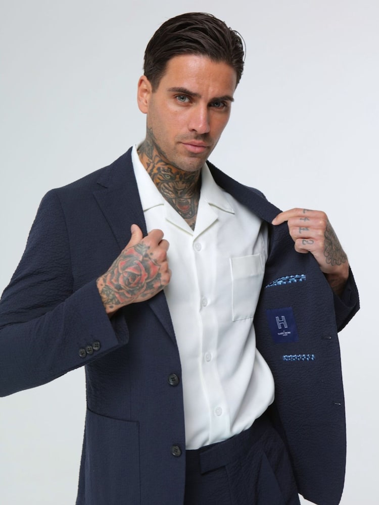 Harry Brown Deakin Cotton Linen Seersucker Regular Fit Blazer - Image 1 of 22