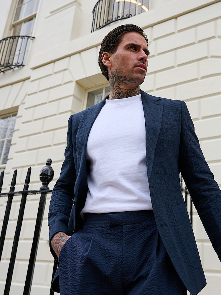 Harry Brown Deakin Cotton Linen Seersucker Regular Fit Blazer - Image 13 of 22