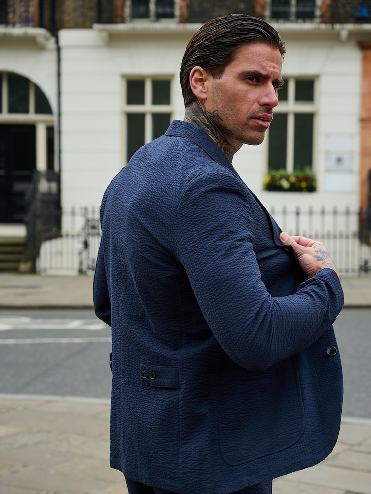 Harry Brown Deakin Cotton Linen Seersucker Regular Fit Blazer - Image 14 of 22