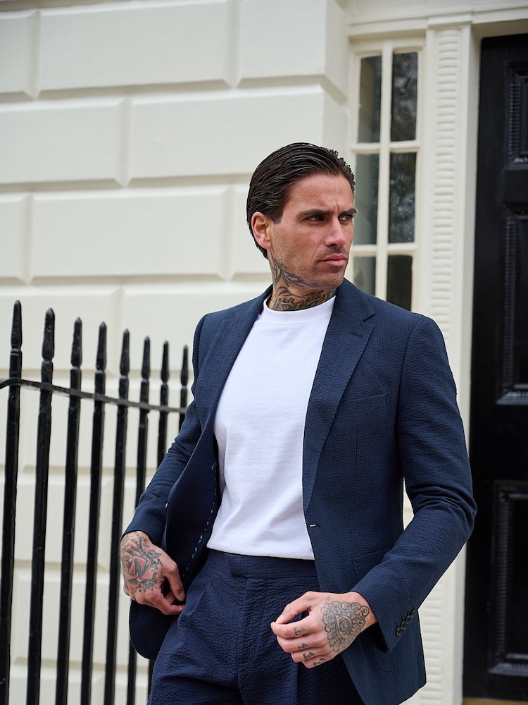 Harry Brown Deakin Cotton Linen Seersucker Regular Fit Blazer - Image 16 of 22