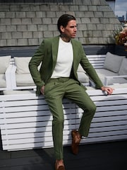 Groen - Harry Brown versierde maatgesneden blazer van katoen-linnenmix - Image 10 of 18