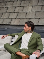 Groen - Harry Brown versierde maatgesneden blazer van katoen-linnenmix - Image 11 of 18