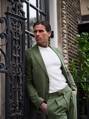 Groen - Harry Brown versierde maatgesneden blazer van katoen-linnenmix - Image 12 of 18