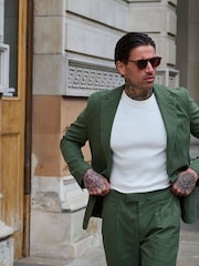 Groen - Harry Brown versierde maatgesneden blazer van katoen-linnenmix - Image 13 of 18
