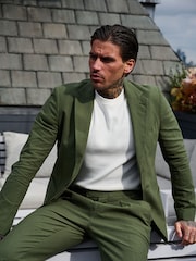 Groen - Harry Brown versierde maatgesneden blazer van katoen-linnenmix - Image 14 of 18