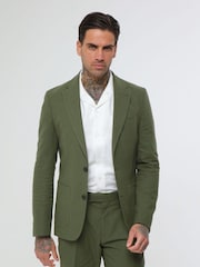 Groen - Harry Brown versierde maatgesneden blazer van katoen-linnenmix - Image 15 of 18