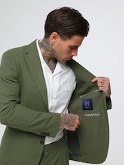 Groen - Harry Brown versierde maatgesneden blazer van katoen-linnenmix - Image 17 of 18
