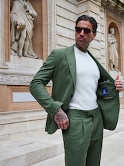Groen - Harry Brown versierde maatgesneden blazer van katoen-linnenmix - Image 6 of 18
