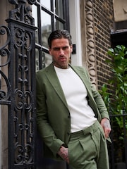 Groen - Harry Brown versierde maatgesneden blazer van katoen-linnenmix - Image 8 of 18