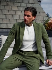 Groen - Harry Brown versierde maatgesneden blazer van katoen-linnenmix - Image 9 of 18
