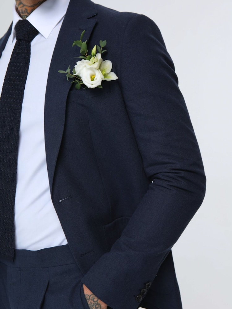 Harry Brown versierde maatgesneden blazer van katoen-linnenmix - Image 5 of 5