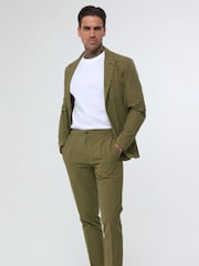Harry Brown Green Deakin Cotton Linen Seersucker Regular Fit Blazer - Image 4 of 5