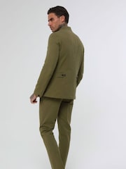 Harry Brown Green Deakin Cotton Linen Seersucker Regular Fit Blazer - Image 5 of 5