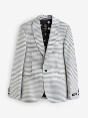 Twisted Tailor White Slim Fit Siorek Jacquard Jacket - Image 6 of 6