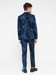 Twisted Tailor Blue Skinny Fit Heron Floral Cotton Jacket - Image 2 of 6