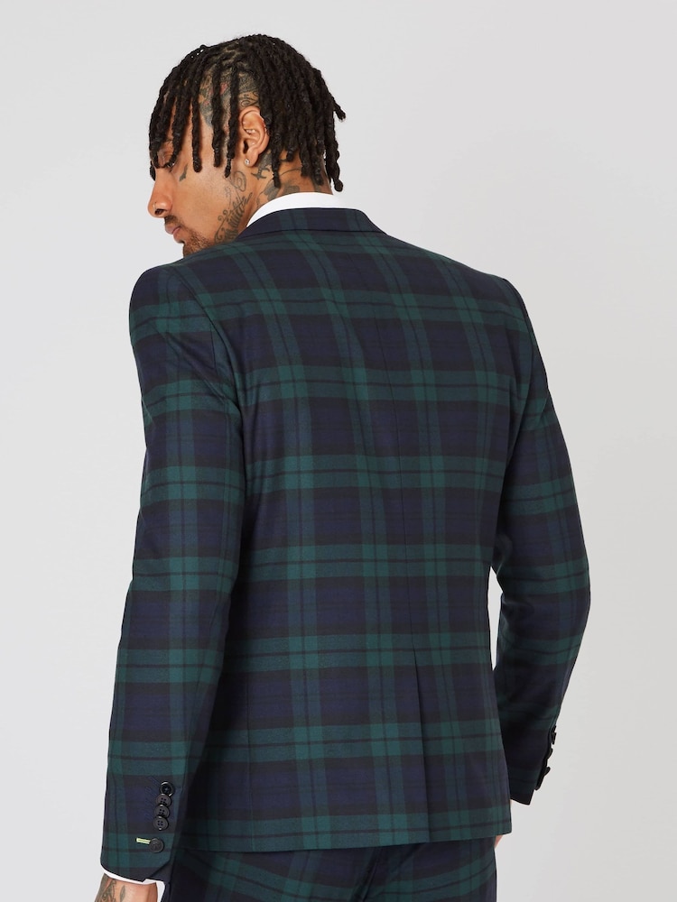 Twisted Tailor Skinny Fit Ginger Wool Tartan Jacket - Image 2 of 4