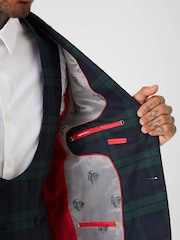 Twisted Tailor Skinny Fit Ginger Wool Tartan Jacket - Image 4 of 4
