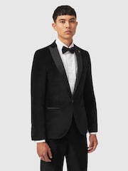 Twisted Tailor Skinny Fit 100% Cotton Sylvester Velvet Tuxedo jakna; suknjič - Slika 1 iz 5