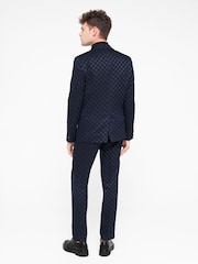Twisted Tailor Blue Slim Fit Papatya Jacquard Jacket - Image 3 of 6