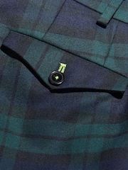Twisted Tailor Green Skinny Fit Ginger Wool Tartan Waistcoat - Image 4 of 4