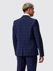 Twisted Tailor Blue Slim Fit Barlow Wool Check Jacket - Image 3 of 6