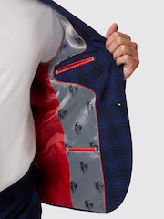 Twisted Tailor Blue Slim Fit Barlow Wool Check Jacket - Image 4 of 6