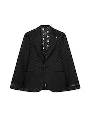 Twisted Tailor Black Slim Fit Papatya Jacquard Jacket - Image 4 of 6