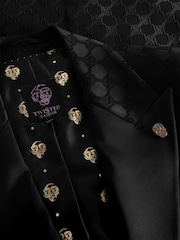Twisted Tailor Black Slim Fit Papatya Jacquard Jacket - Image 6 of 6