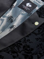 Twisted Tailor Black Skinny Fit Fleet Floral Tuxedo Jacket - Image 4 of 4