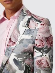 Twisted Tailor White Skinny Fit Dali Cotton Floral Jacket - Image 5 of 6