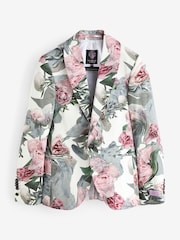 Twisted Tailor White Skinny Fit Dali Cotton Floral Jacket - Image 6 of 6