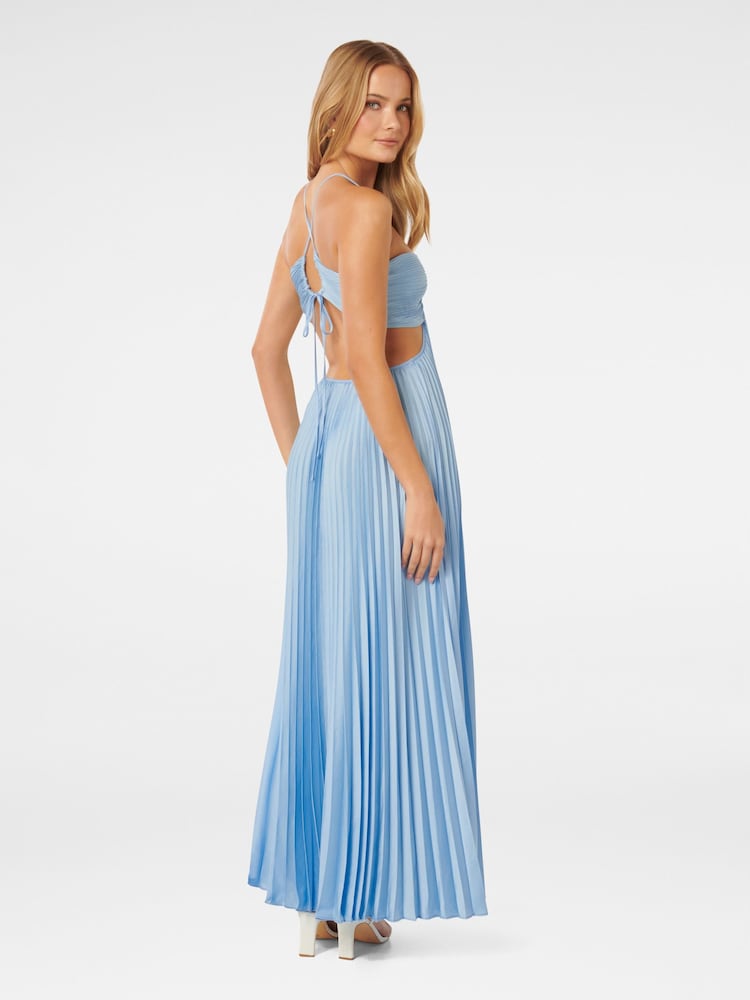 Forever New Blue Trixie Pleated Maxi Dress - Image 4 of 4