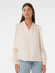 Forever New Cream Annalise Lace Sleeves Blouse - Image 1 of 5