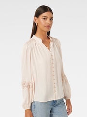 Forever New Cream Annalise Lace Sleeves Blouse - Image 3 of 5
