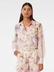Forever New Cream Slim Rosie Shirt With a touch of Linen - Image 2 of 5