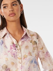 Forever New Cream Slim Rosie Shirt With a touch of Linen - Image 3 of 5