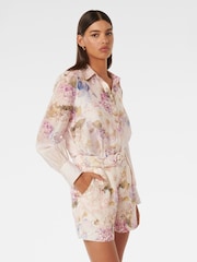 Forever New Cream Slim Rosie Shirt With a touch of Linen - Image 4 of 5