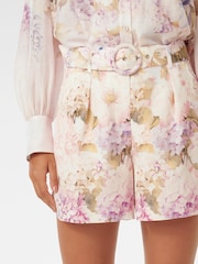 Forever New Cream Kiara Belted Shorts contains Linen - Image 3 of 5