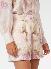 Forever New Cream Kiara Belted Shorts contains Linen - Image 4 of 5