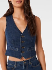 Forever New Blue Dallas Denim Waistcoat - Image 2 of 5
