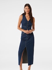 Forever New Blue Dallas Denim Waistcoat - Image 5 of 5