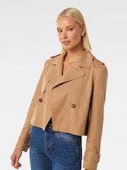 Forever New Brown Willow Cropped Trench Jacket - Image 3 of 5