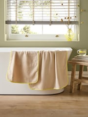 Yellow Colour Pop Trim 100% Cotton Towel - Image 1 of 7