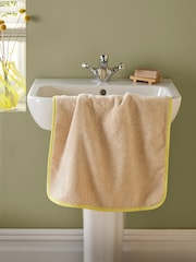 Yellow Colour Pop Trim 100% Cotton Towel - Image 3 of 7