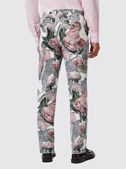Twisted Tailor White Skinny Fit Dali Cotton Floral Trousers - Image 2 of 4
